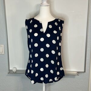 Pixley Blouse Medium Navy White Polka Dot